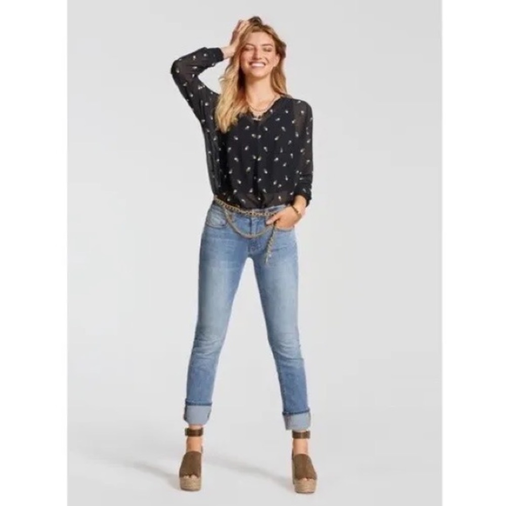 CAbi EMBROIDERED BLOUSE - #5338 black cotton flower